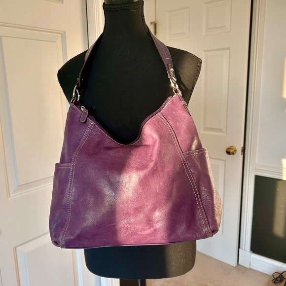 Terra Purple Genuine Leather Shoulder Purse - Picture 4 of 10